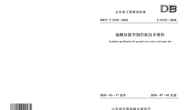 DB37T 5158-2020 地螺丝微型钢管桩技术规程