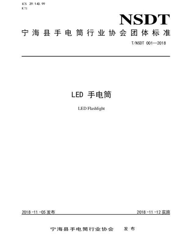TNSDT 001-2018 LED 手电筒