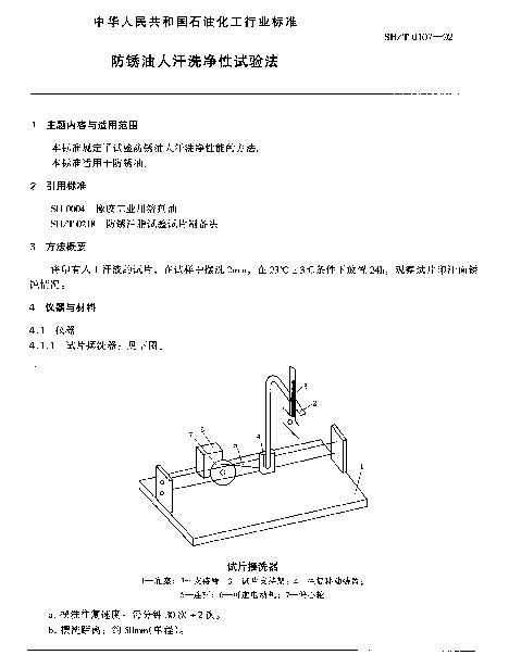 SHT 0107-1992 防锈油人汗洗净性试验法