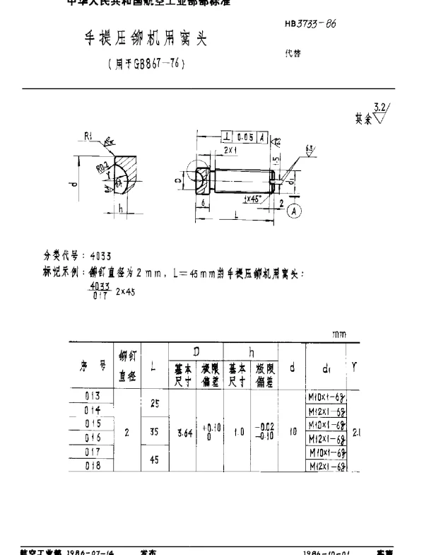 HB 3733-1986 手提压铆机用窝头(用于GB 867-76)