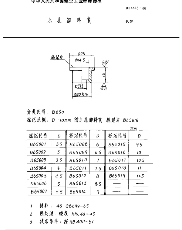 HB 4105-1988 小孔卸料套