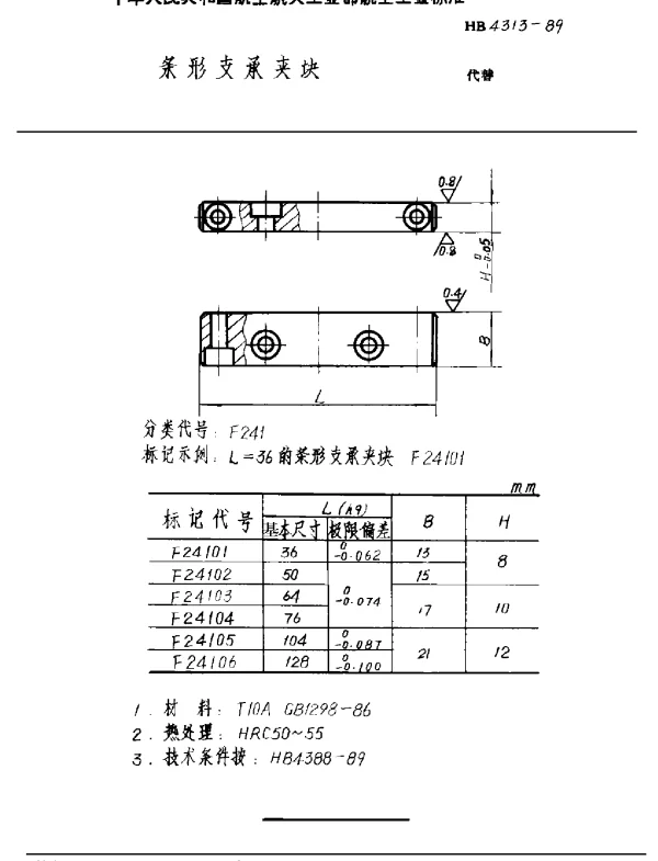 HB 4313-1989 条形支承夹块