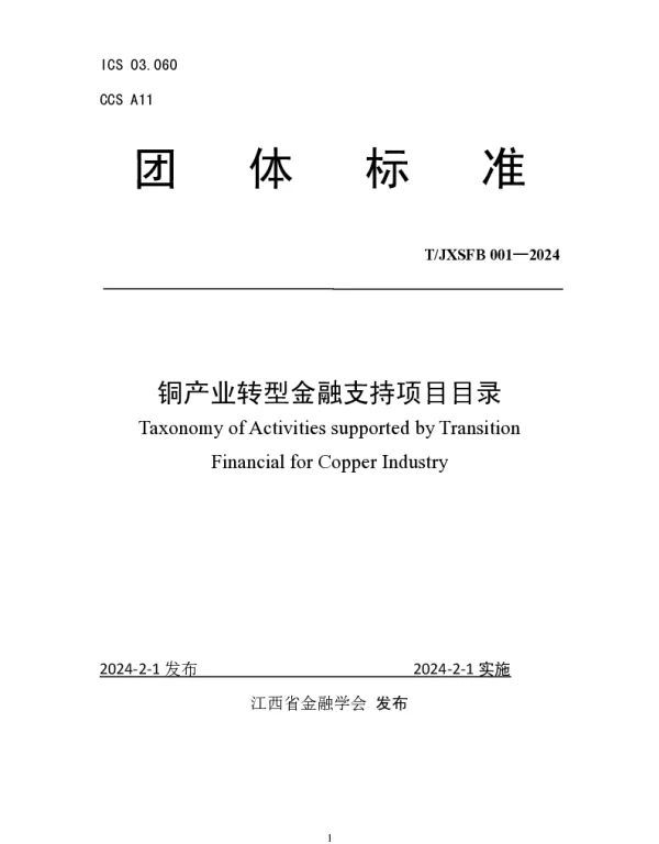 TJXSFB 001-2024 铜产业转型金融支持项目目录