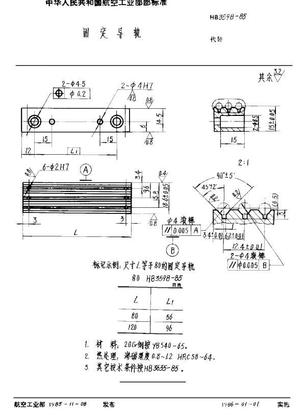 HB 3598-1985 固定导轨