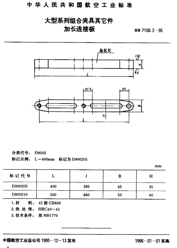 HB 7150.2-1995 大型系列组合夹具其它件.加长连接板