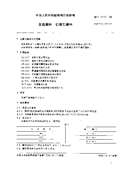 JBT 8337-1996 普通磨料.石榴石磨料