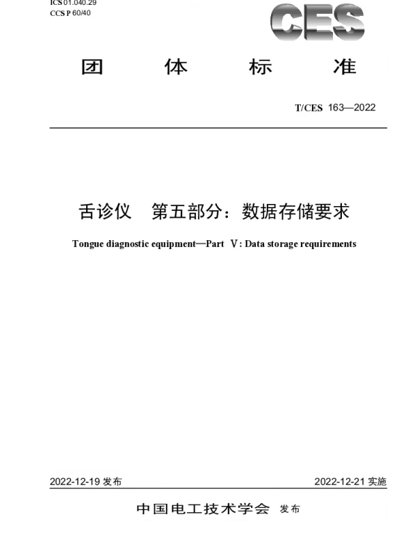 TCES 163-2022 舌诊仪 第五部分：数据存储要求