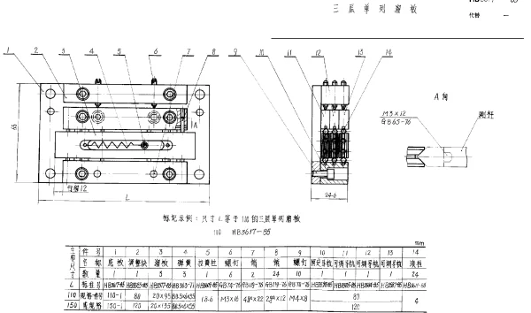HB 3617-1985 三层单列溜板