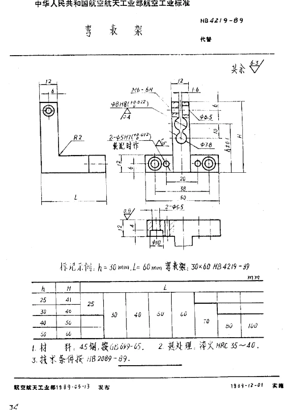 HB 4219-1989 弯表架