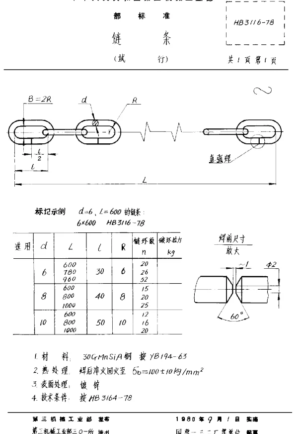 HB 3116-1978 链条