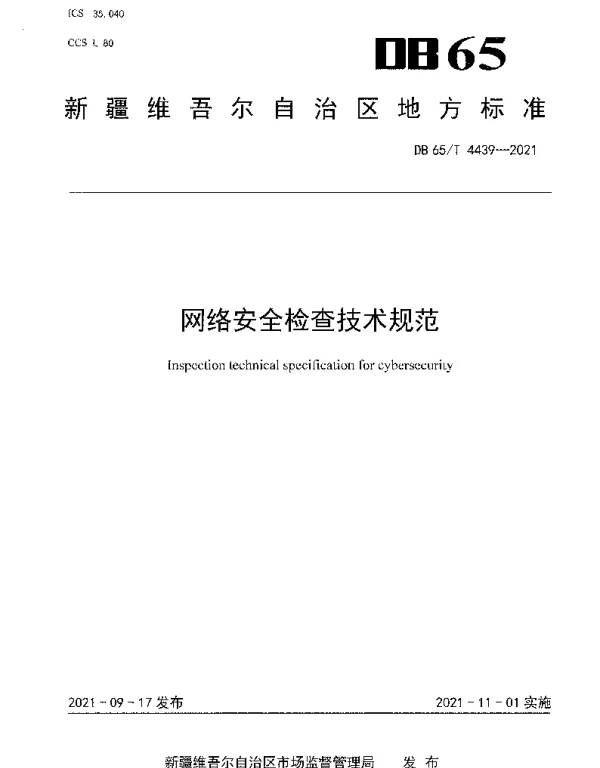 DB65T 4439-2021 网络安全检查技术规范