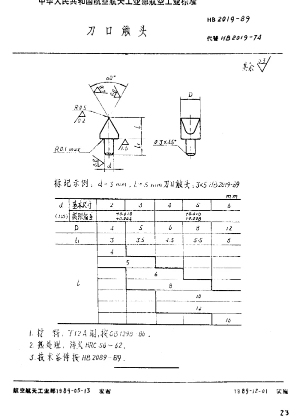 HB 2019-1989 刀口触头