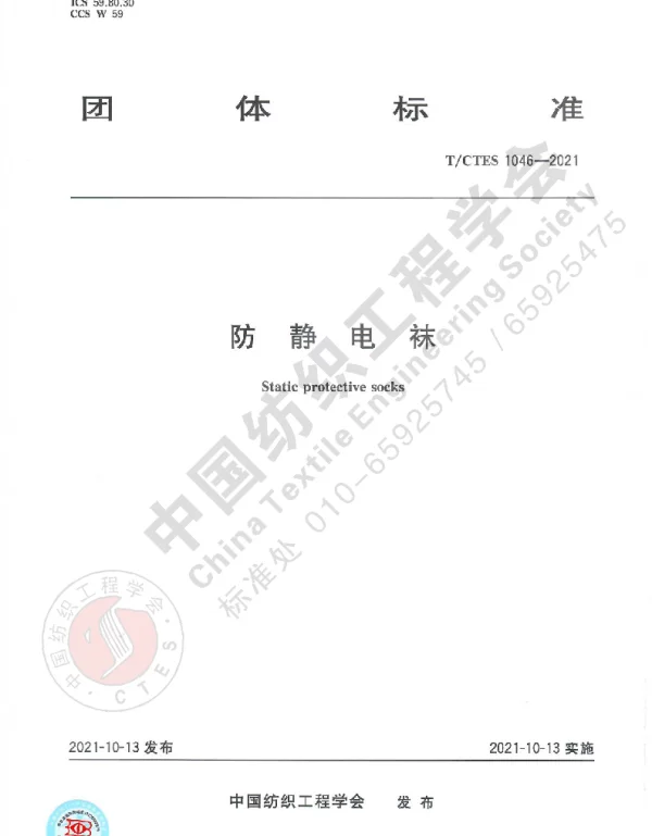 TCTES 1046-2021 防静电袜