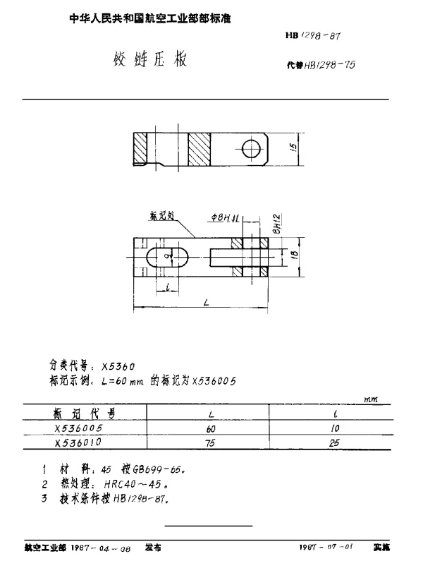 HB 1298-1987 铰链压板