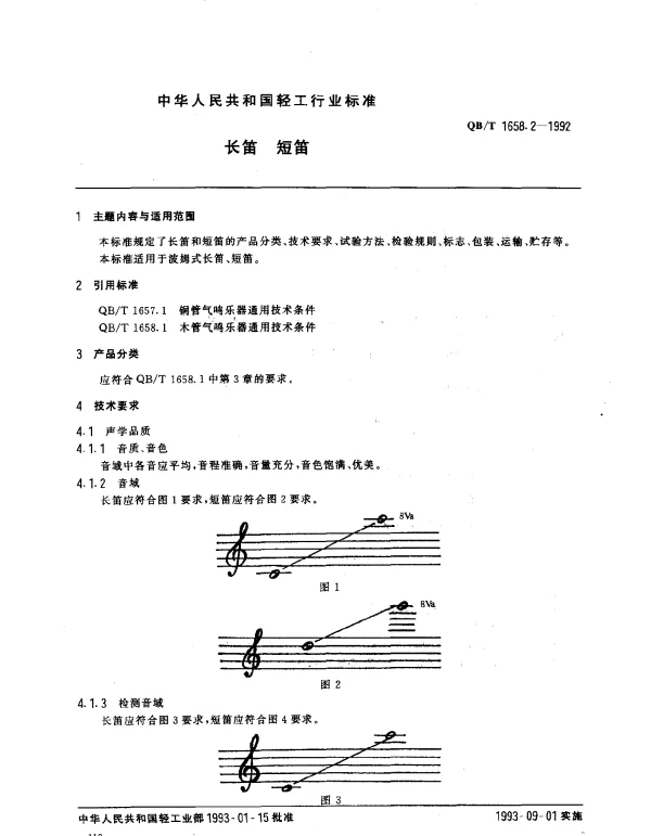 QBT 1658.2-1992 长笛 短笛
