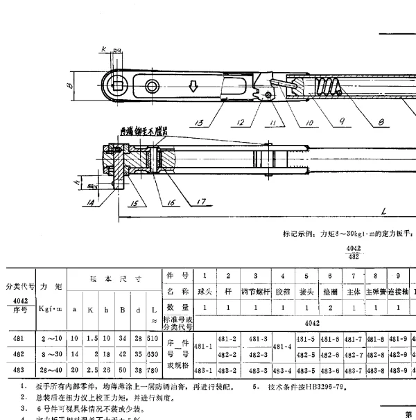 HB 3271-1979 单臂可调定力扳手(试行)