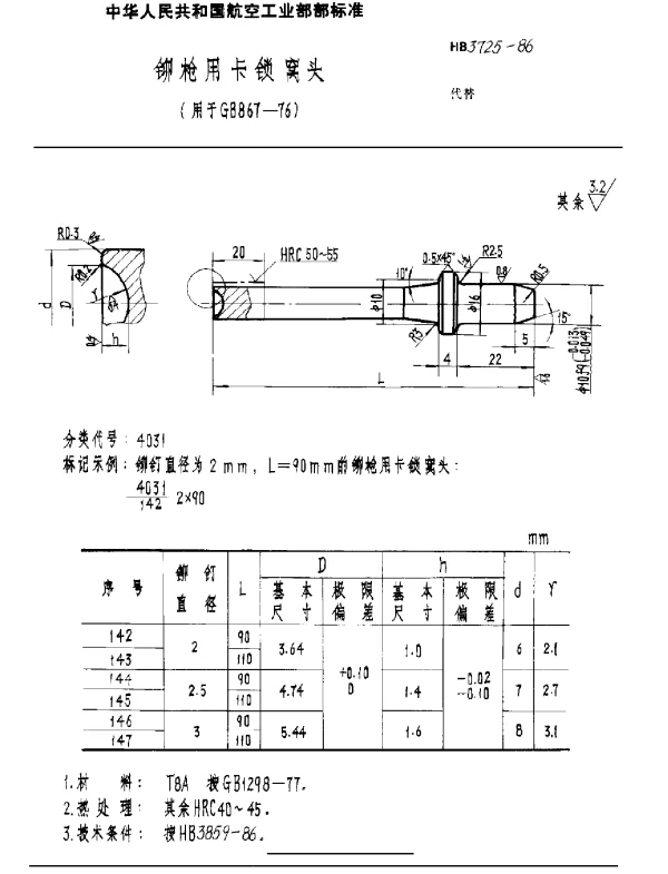 HB 3725-1986 铆枪用卡锁窝头(用于GB 867-76)