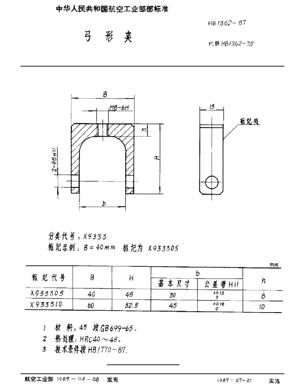 HB 1362-1987 弓形夹