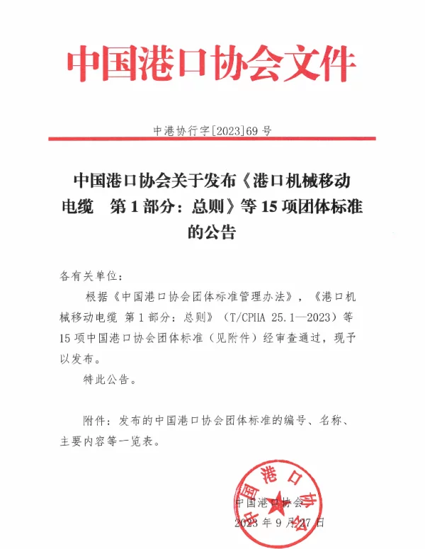 TCPHA 25.12-2023 港口机械移动电缆  第12部分：额定电压1830 kV及以下中压卷盘复合电缆