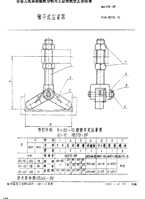 HB 576-1989 张开式压紧器