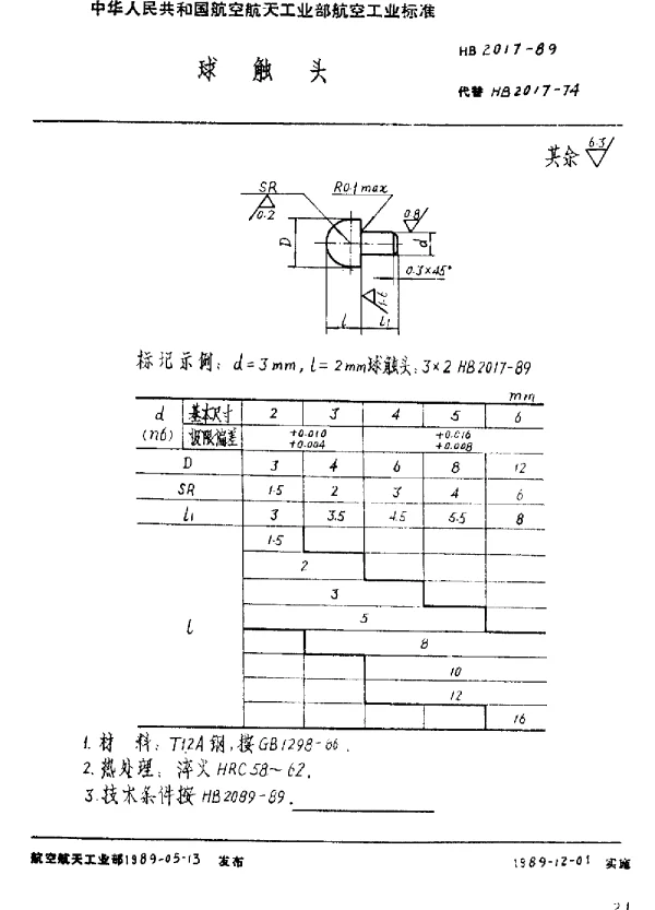 HB 2017-1989 球触头