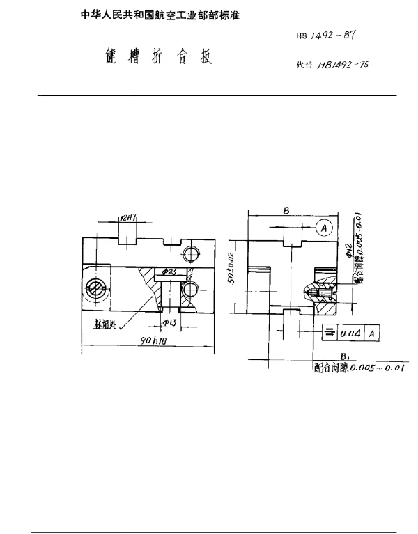 HB 1492-1987 键槽折合板