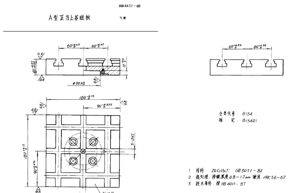 HB 4032-1988 A形正方上基础板