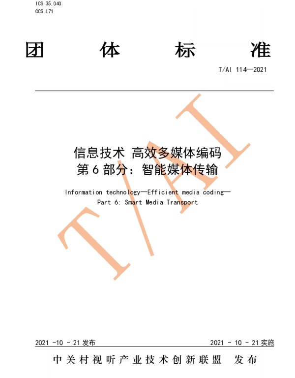 TAI 114-2021 信息技术 高效多媒体编码  第 6 部分：智能媒体传输