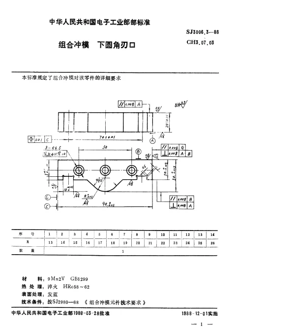 SJ 3006.3-1988 组合冲模.下圆角刃口