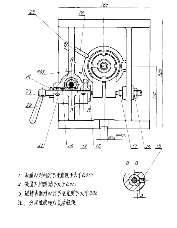 HB 1899-1975 卧轴式分度台 Φ２５０