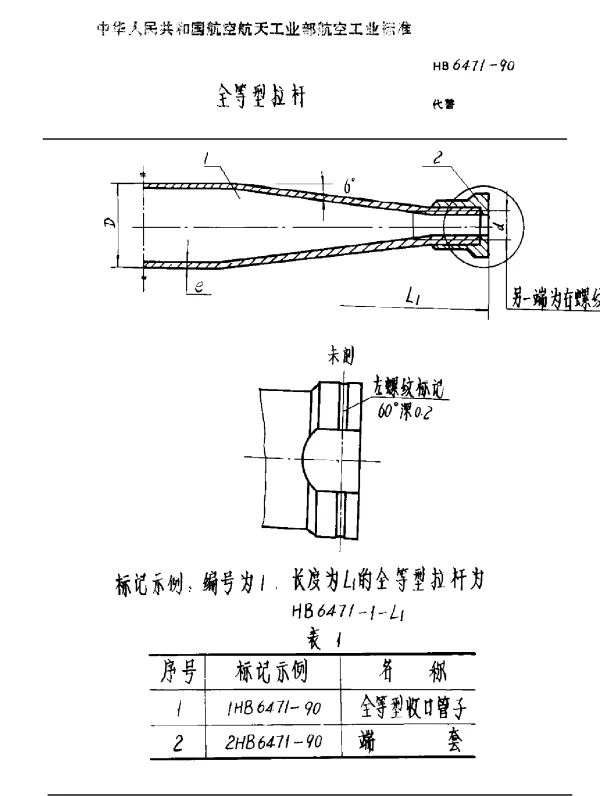 HB 6471-1990 全等型拉杆