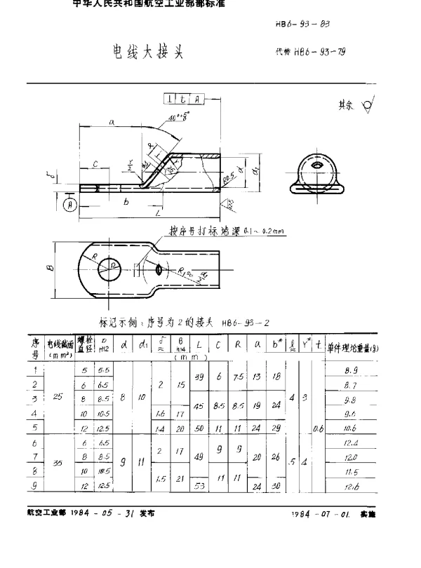 HB 6-93-1983 电线大接头