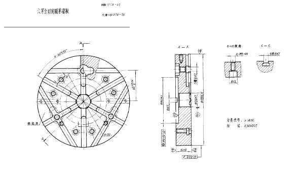 HB 1378-1987 六等分切向圆基础板