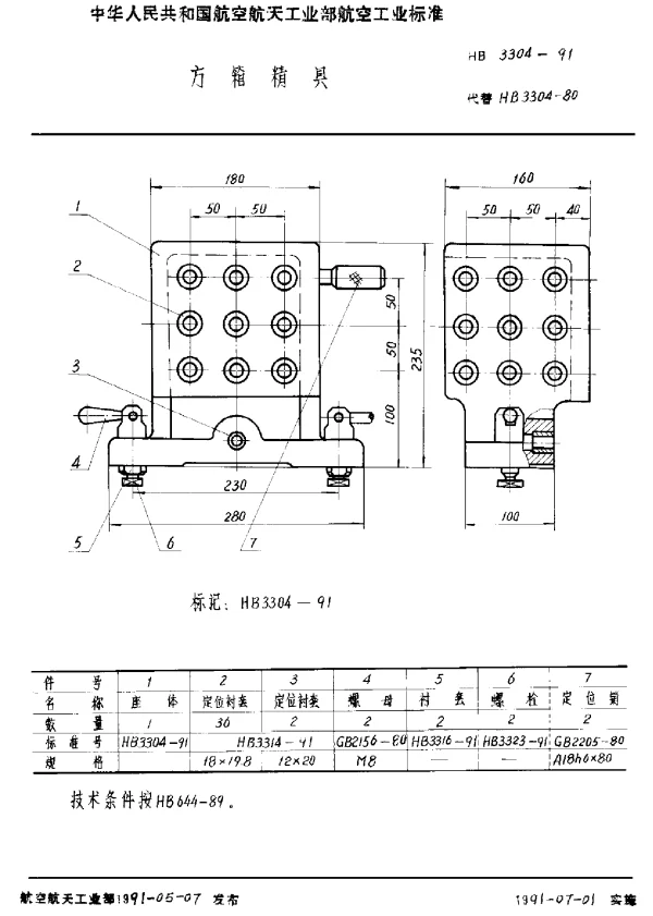 HB 3304-1991 方箱精具