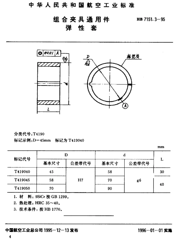 HB 7151.3-1995 组合夹具通用件.弹性套