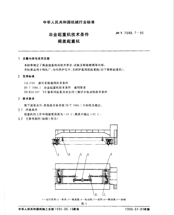 JBT 7688.7-1995 冶金起重机技术条件 揭盖起重机