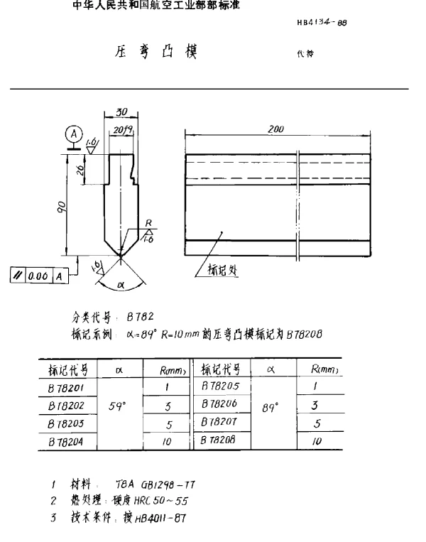 HB 4134-1988 压弯凸模