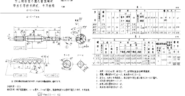 HB 4172-1988 加工轻合金不通孔普通螺纹带后引导的长柄机、手用丝锥 d=6~11mm
