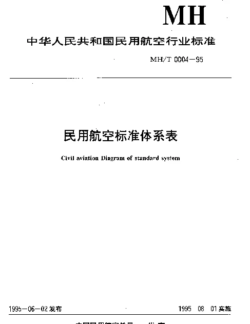 MHT 0004-1995 民用航空标准体系表