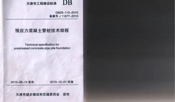 DB29-110-2010 预应力混凝土管桩技术规程