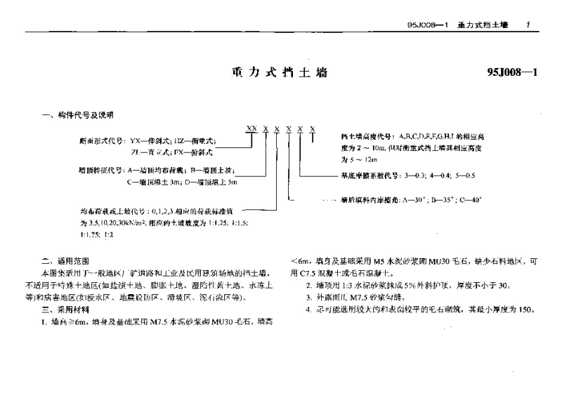 95J008-1(预算工程量)重力式挡士墙(预算工程量)