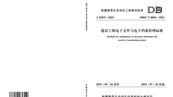 DB65T 8003-2023 建设工程电子文件与电子档案管理标准