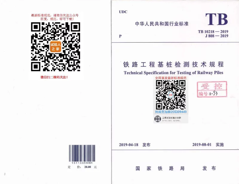 TB 10218-2019 铁路工程基桩检测技术规程
