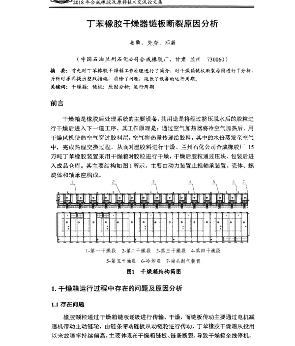 丁苯橡胶干燥器链板断裂原因分析