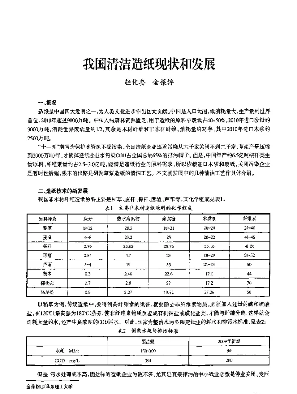 我国清洁造纸现状和发展