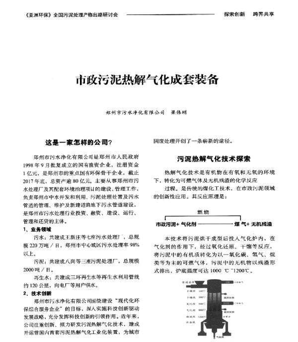 市政污泥热解气化成套装备