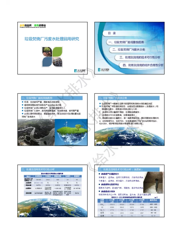 垃圾焚烧厂污废水处理回用研究
