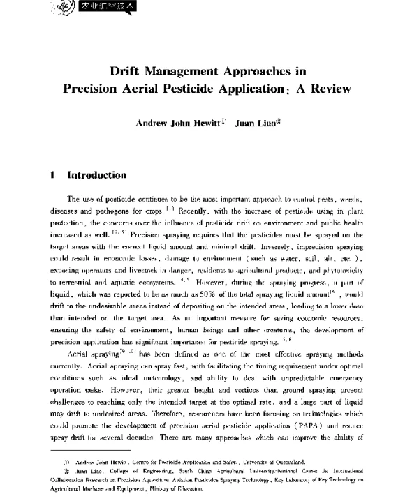 DriftManagementApproachesinPrecisionAerialPesticideApplicationAReview