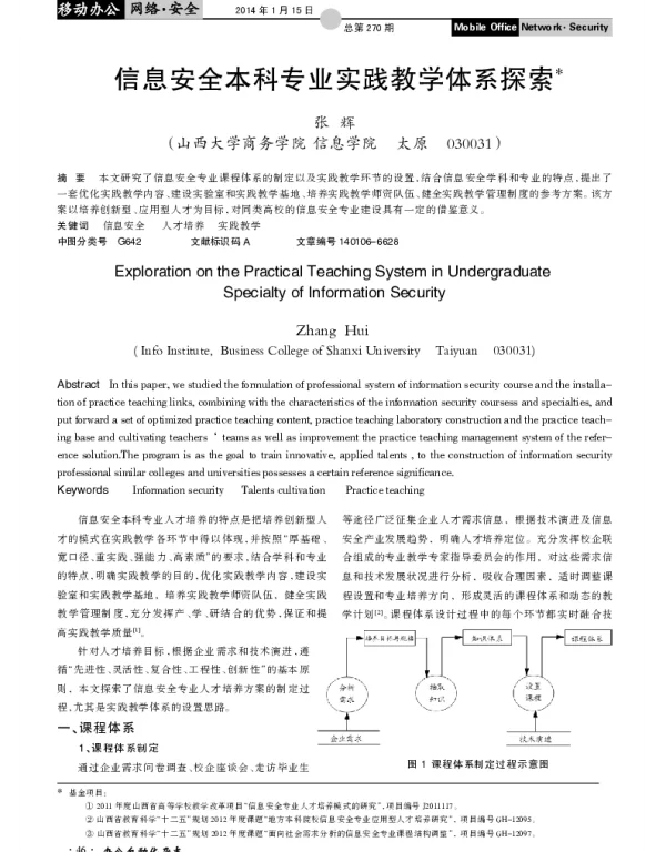 信息安全本科专业实践教学体系探索