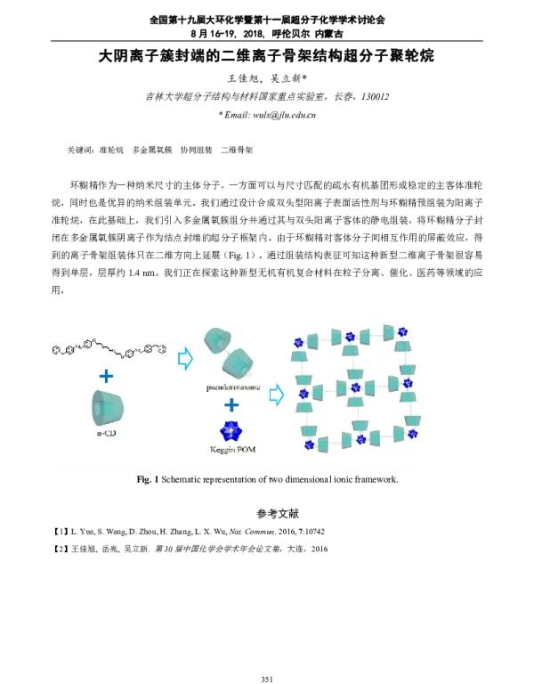 大阴离子簇封端的二维离子骨架结构超分子聚轮烷